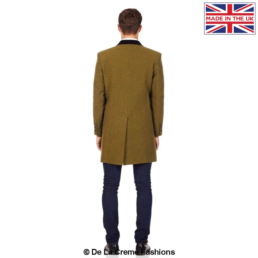 De La Creme MAN - Herringbone Design Retro Mod Crombie Coat