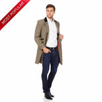 De La Creme MAN - Herringbone Design Retro Mod Crombie Coat