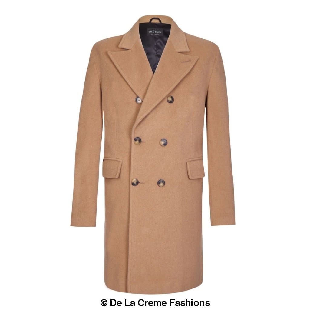 De La Creme MAN - Men's Wool Blend Double Breasted Overcoat