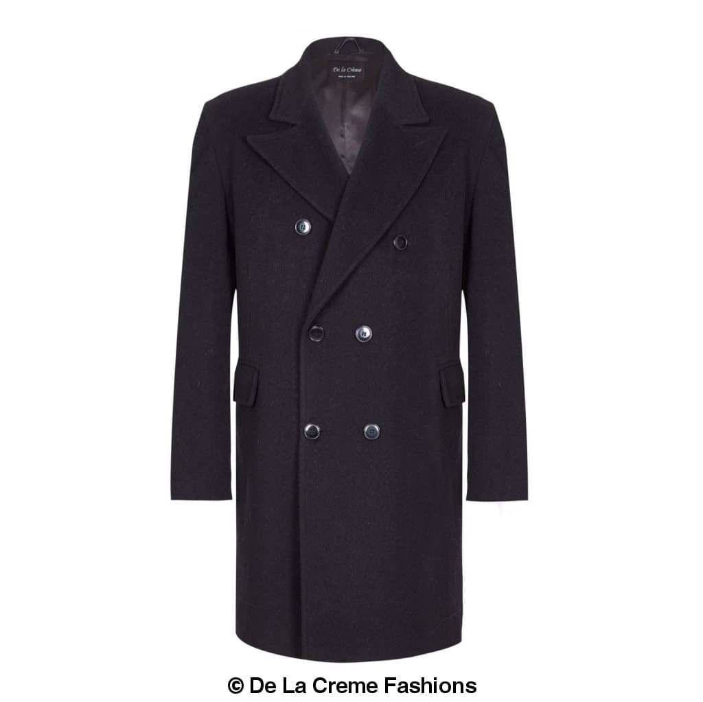 De La Creme MAN - Men's Wool Blend Double Breasted Overcoat