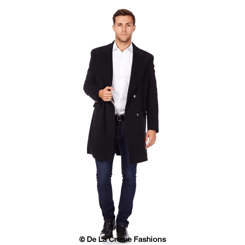 De La Creme MAN - Men's Wool Blend Double Breasted Overcoat