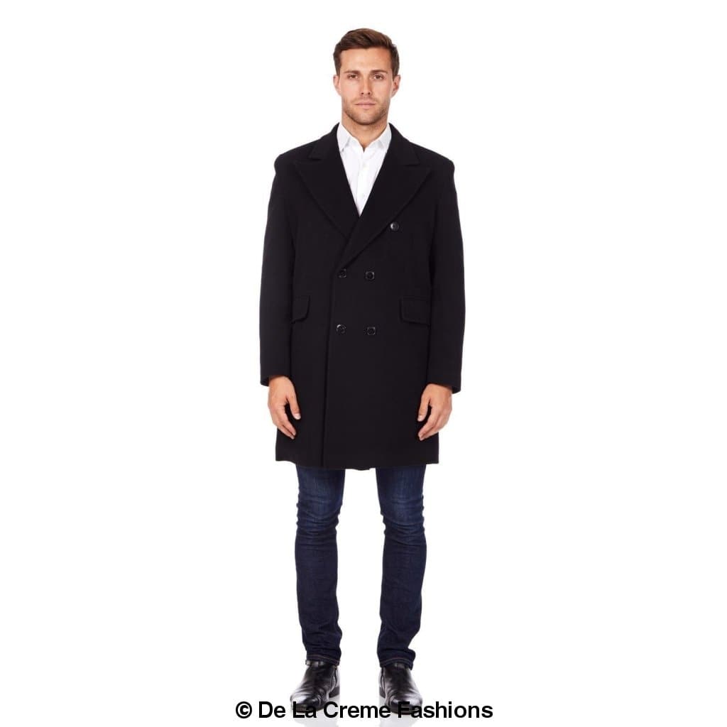 De La Creme MAN - Men's Wool Blend Double Breasted Overcoat