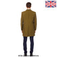 De La Creme MAN - Mens Wool Blend Herringbone Design Crombie Coat