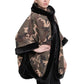 De La Creme - Women's Camo Print Fur Trim Hooded Cape