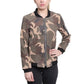 De La Creme - Womens Camo Zip-Thru Varsity Bomber Jacket
