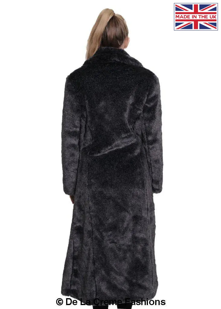 De La Creme - Womens Faux Fur Long Coat