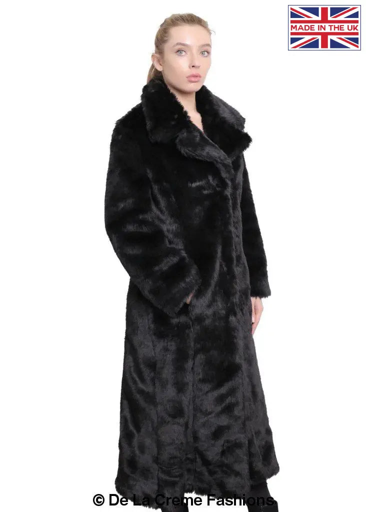 De La Creme - Womens Faux Fur Long Coat