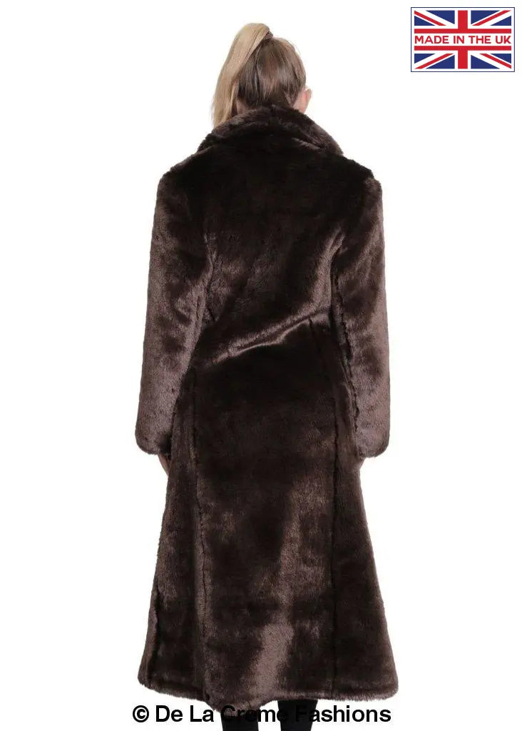 De La Creme - Womens Faux Fur Long Coat