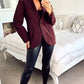 De La Creme - Womens Patch Pocket Tailored Fit Blazer Wine / Uk 8/eu 36/us 4