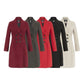 De La Creme - Womens Slim Fit Double Breasted Roll Collared Coat