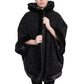 De La Creme - Women's Tribal Print Fur Lined Hooded Cape