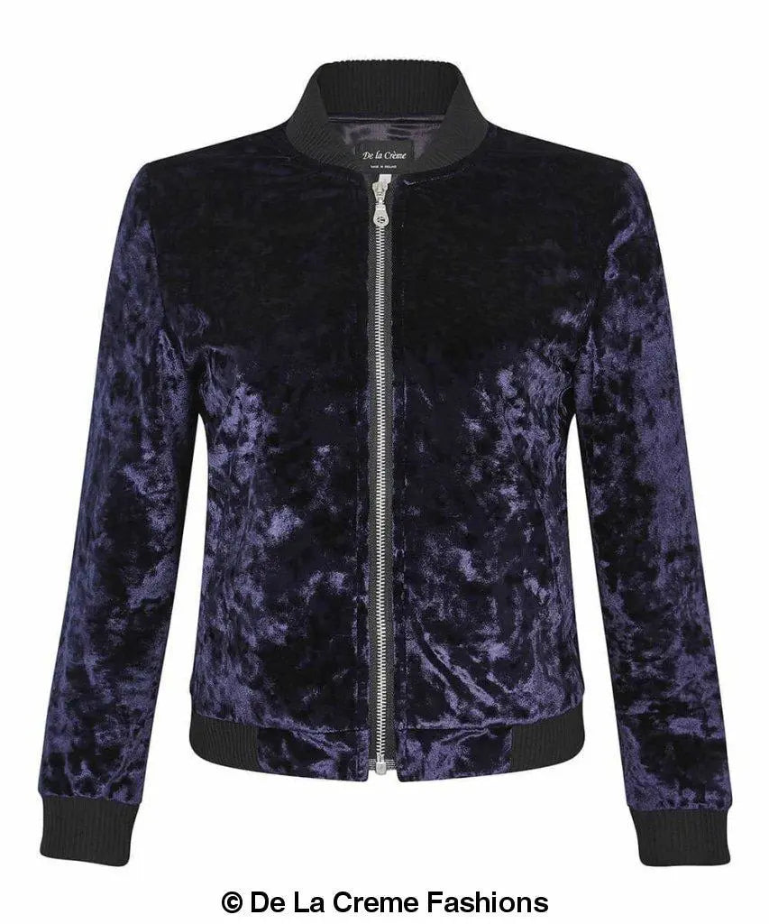 Crushed velvet bomber jacket 2025