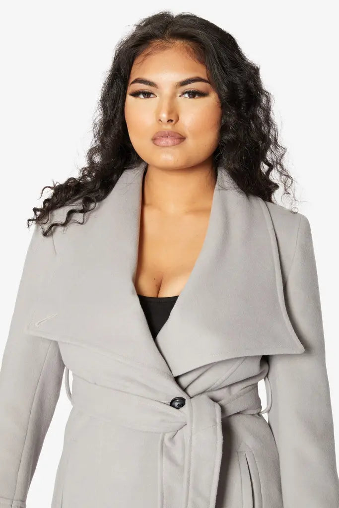 Harpreet Waterfall Lapel Double Breasted Duster Coat