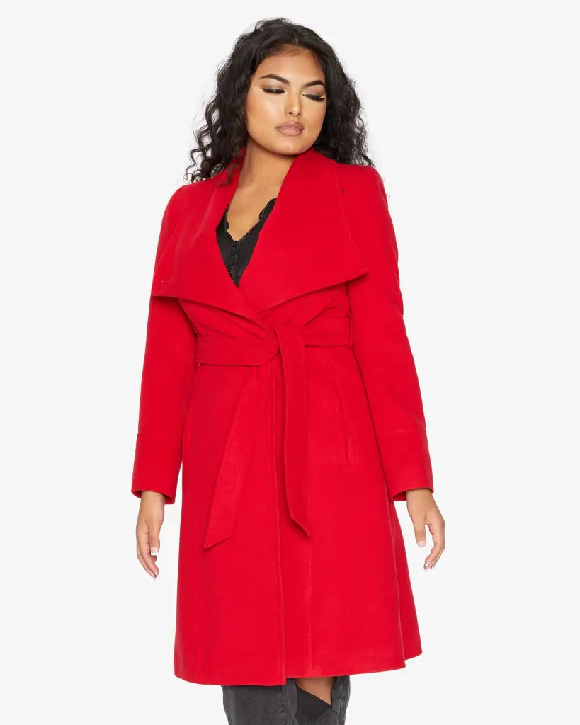 Harpreet Waterfall Lapel Double Breasted Duster Coat