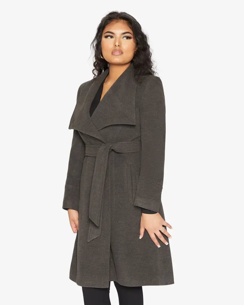 Harpreet Waterfall Lapel Double Breasted Duster Coat