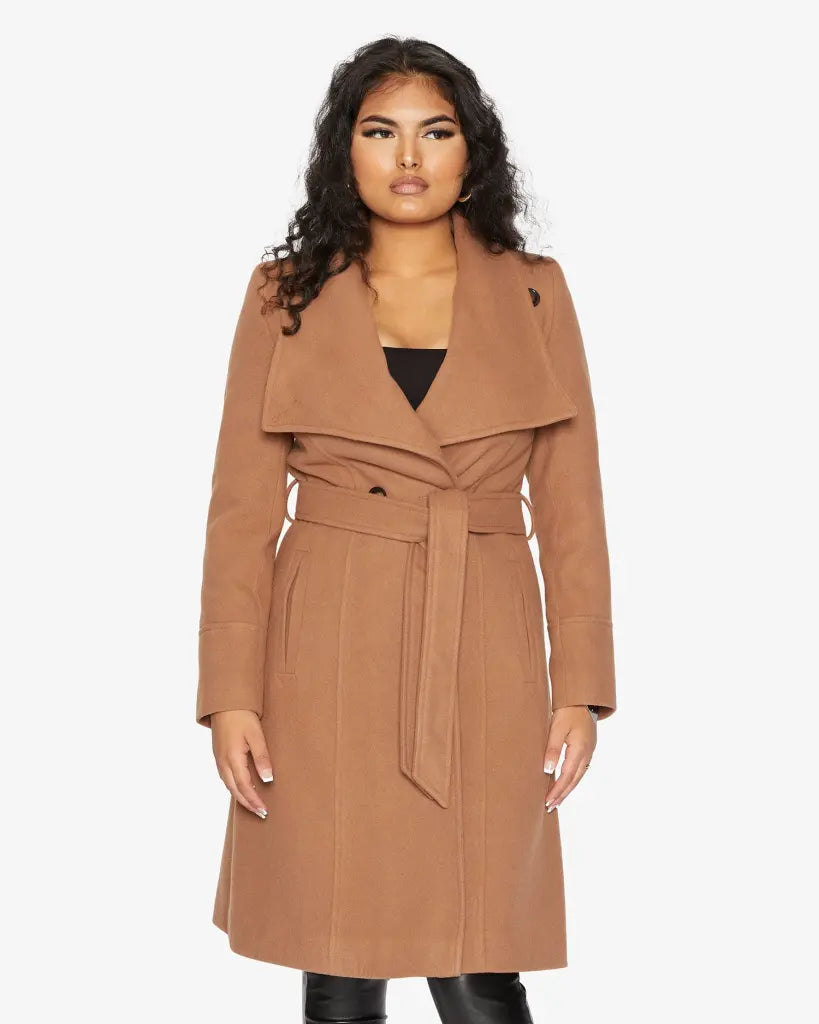 Harpreet Waterfall Lapel Double Breasted Duster Coat