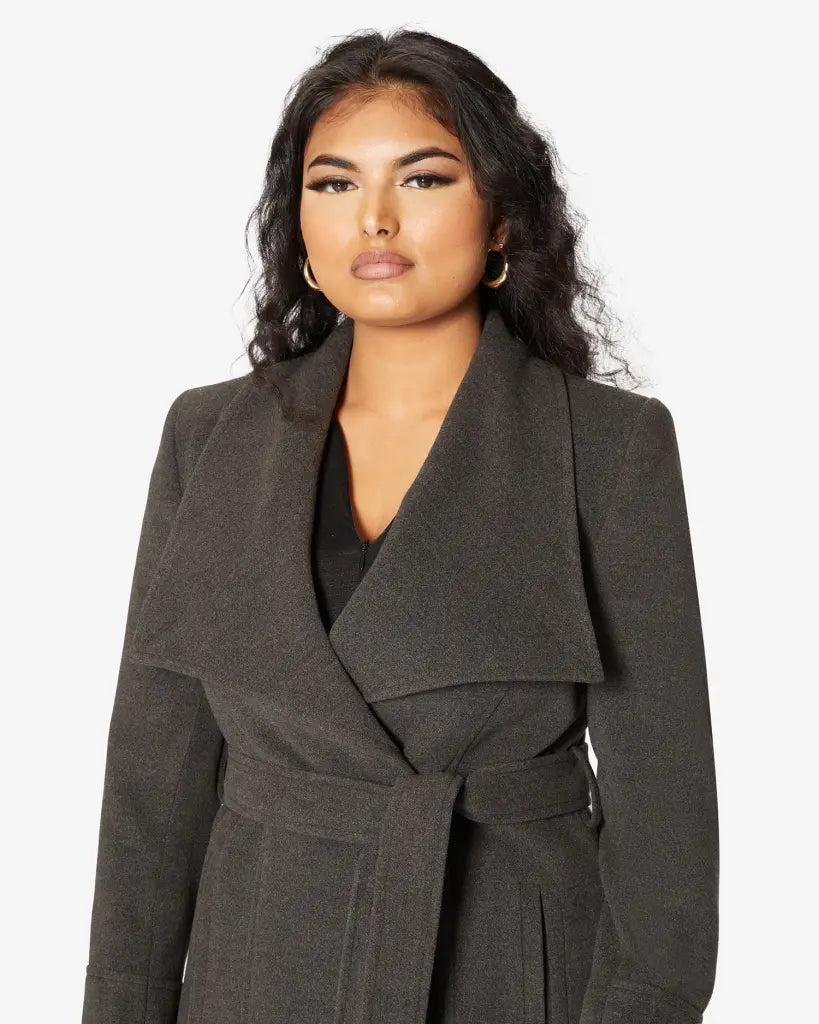 Harpreet Waterfall Lapel Double Breasted Duster Coat