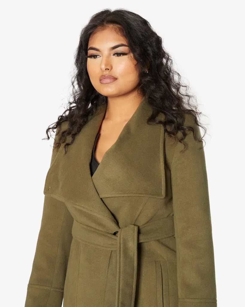 Harpreet Waterfall Lapel Double Breasted Duster Coat