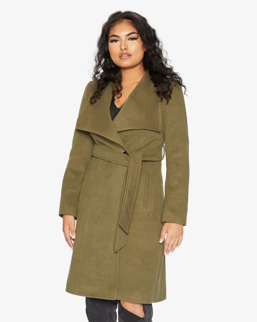 Harpreet Waterfall Lapel Double Breasted Duster Coat