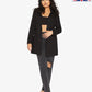 Womens Wool Blend Hip Length Covert Coat Black / Uk 8/eu 36/us 4
