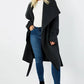 De La Creme - Womens Wool Blend Large Lapel Duster Coat