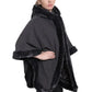 De La Creme - Womens Wool & Cashmere Blend Fur Lined Hooded Cape