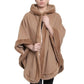 De La Creme - Womens Wool & Cashmere Blend Fur Lined Hooded Cape