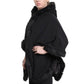 De La Creme - Womens Wool & Cashmere Blend Fur Lined Hooded Cape