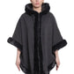 De La Creme - Womens Wool & Cashmere Blend Fur Lined Hooded Cape