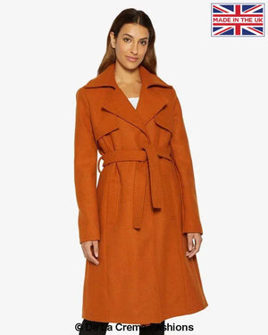 Dina Lapel Collar Duster Coat With Belt