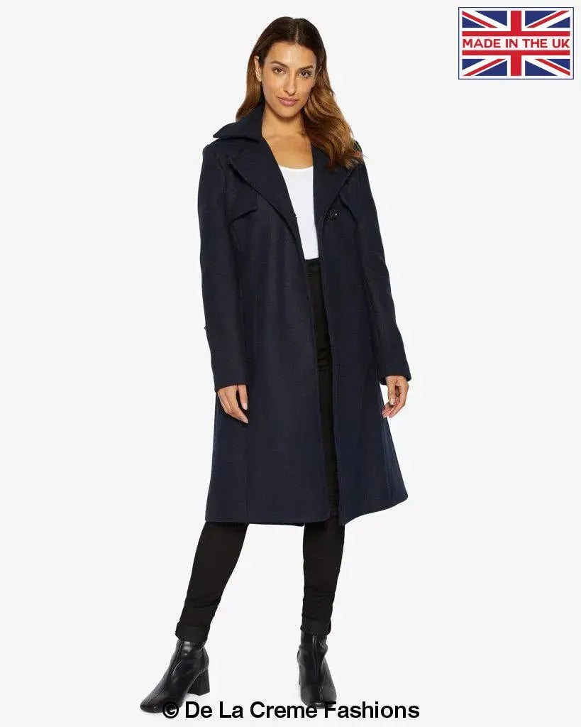 Dina Lapel Collar Duster Coat With Belt
