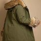 Hooded Parka Coat With Chunky Faux Fur Cuff Coats & Jackets