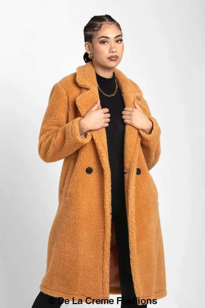 Midi teddy bear coat outlet