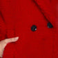Jackie Double Breasted Borg Teddy Midi Coat