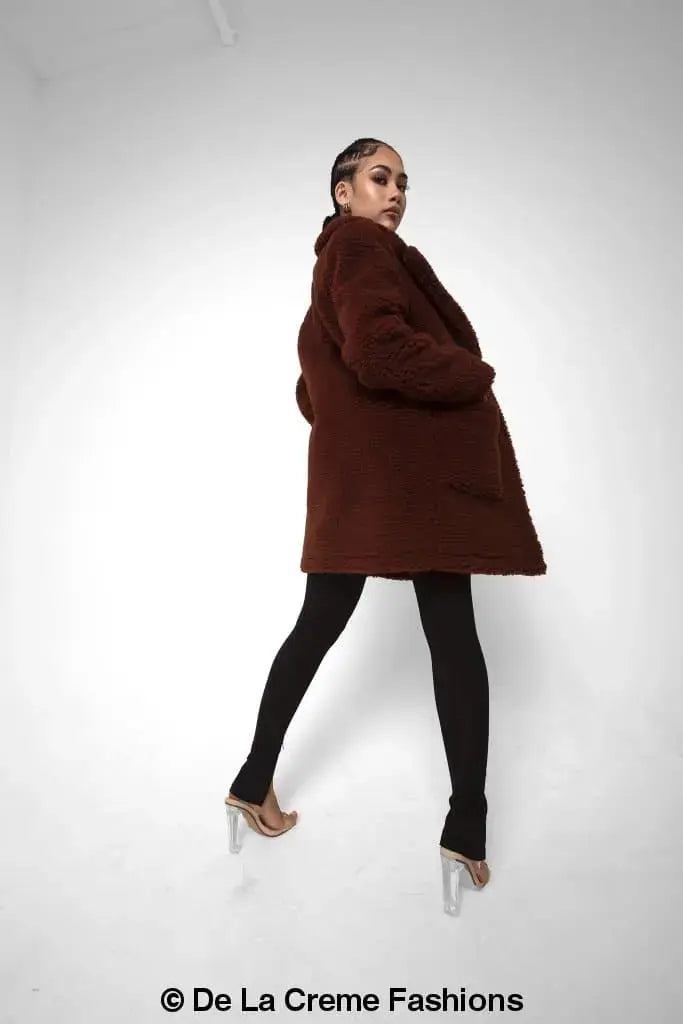 Oversized teddy coat with hood cheap