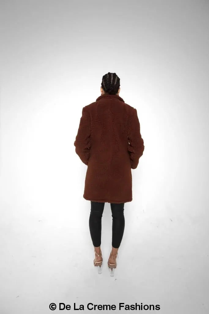 Janine Teddy Coat With Double Breasted Fit