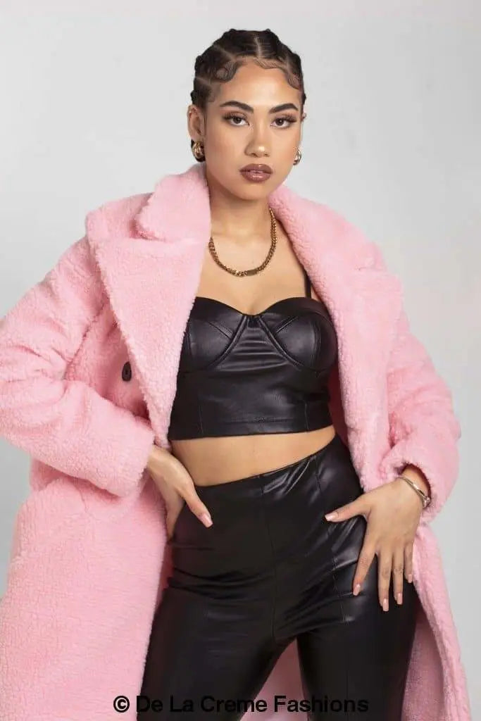 Janine Teddy Coat With Double Breasted Fit