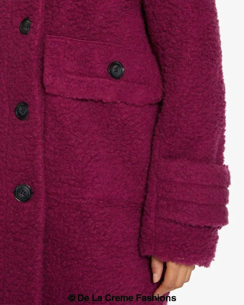 Julie High Neck Borg Teddy Coat