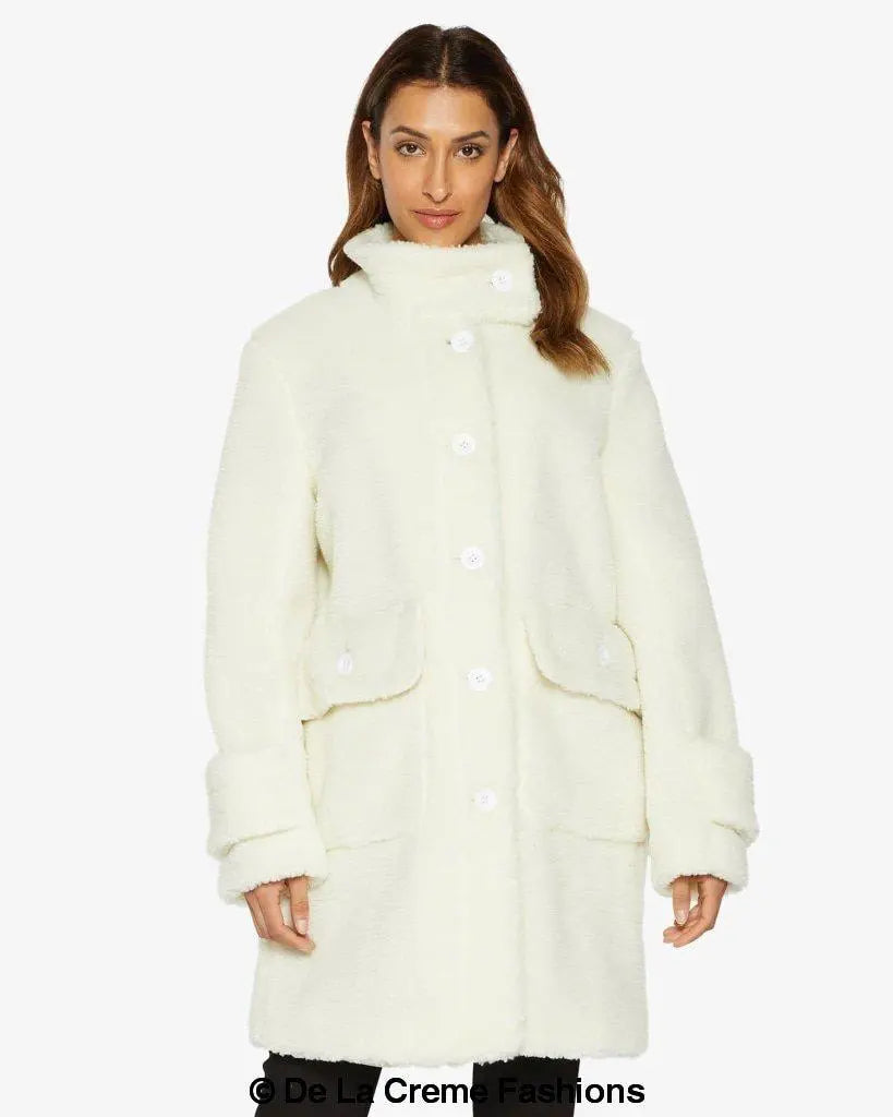 Julie High Neck Borg Teddy Coat