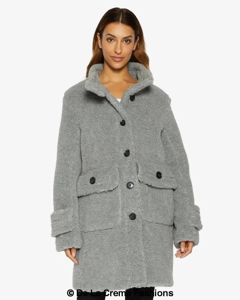 Julie High Neck Borg Teddy Coat