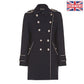 De La Creme - Womens Military Coat With Contrast Buttons