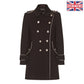 De La Creme - Womens Military Coat With Contrast Buttons