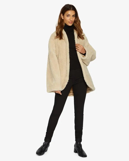 Jenna Open Front Belted Teddy Coat