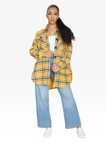 Oversized Nova Check Wool Blend Shacket Yellow / One Size (Fits Uk 8-14)