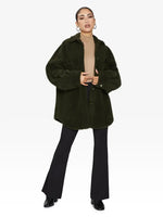 Oversized Patch Pocket Borg Teddy Shacket Olive / One Size (Fits Uk 8 - 14)