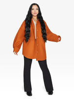 Oversized Patch Pocket Shacket Orange / One Size (Fits Uk 8 - 14)