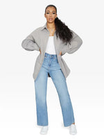 Oversized Patch Pocket Shacket Silver / One Size (Fits Uk 8 - 14)