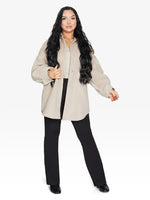 Oversized Patch Pocket Shacket Stone / One Size (Fits Uk 8 - 14)