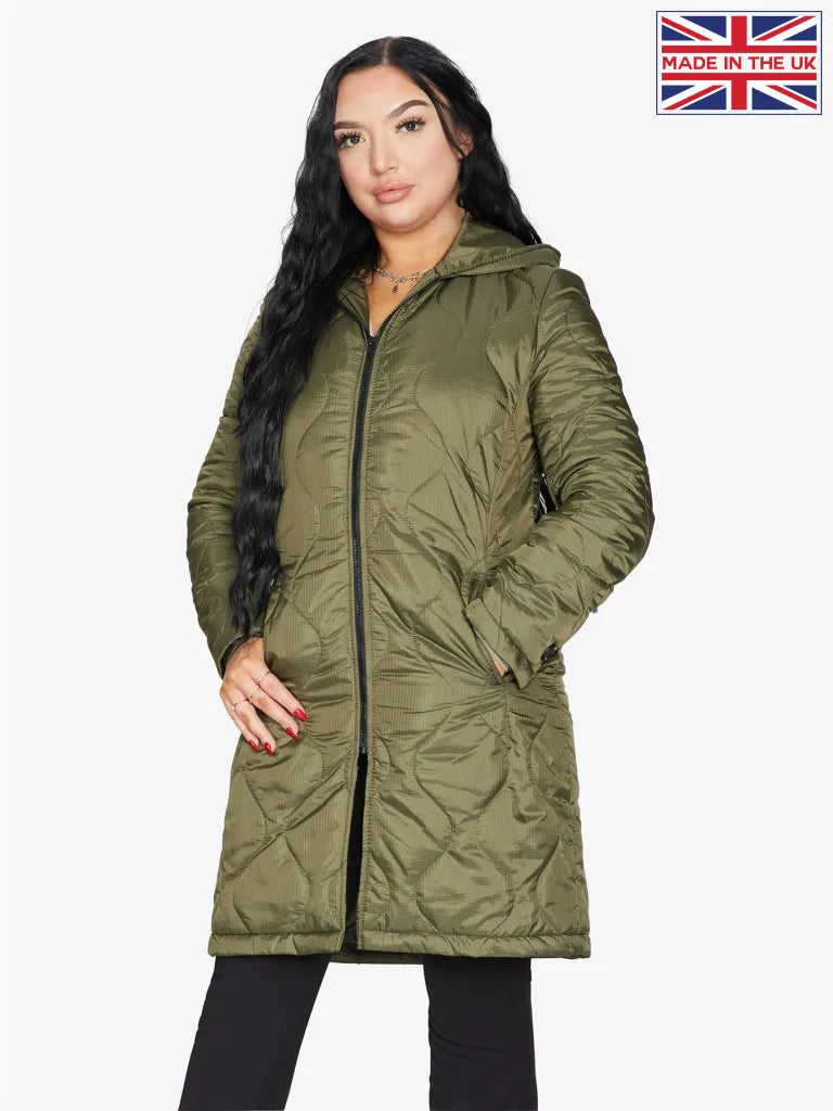 Padded Quilted Down Hooded Jacket