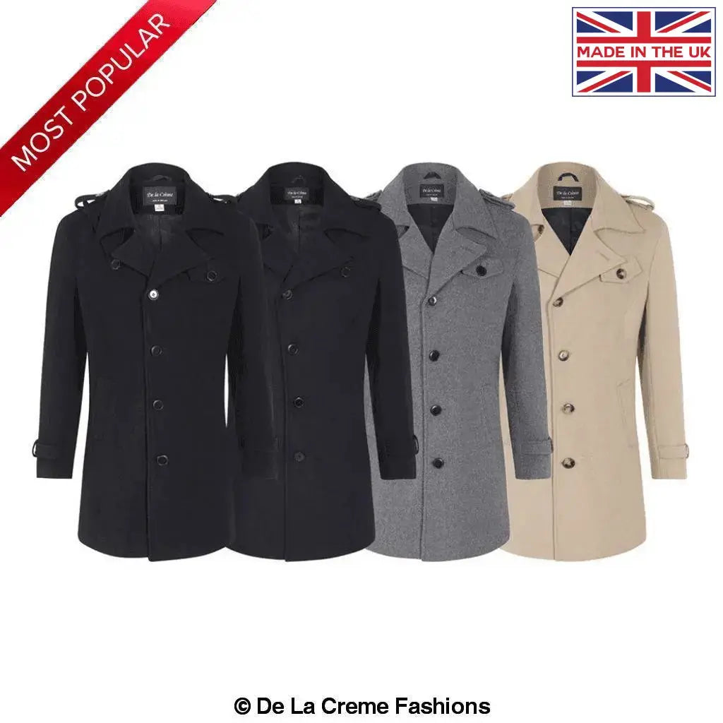 PRE ORDER De La Creme MAN Military Style Single Breasted Coat